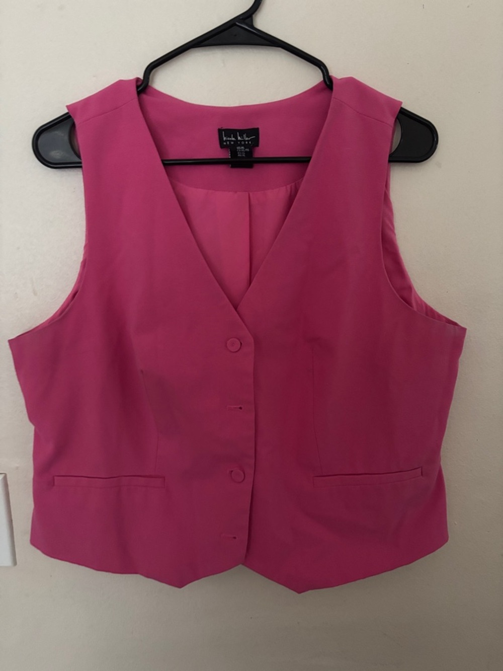 Tahari ASL Hot Pink Sleeveless Button Vest